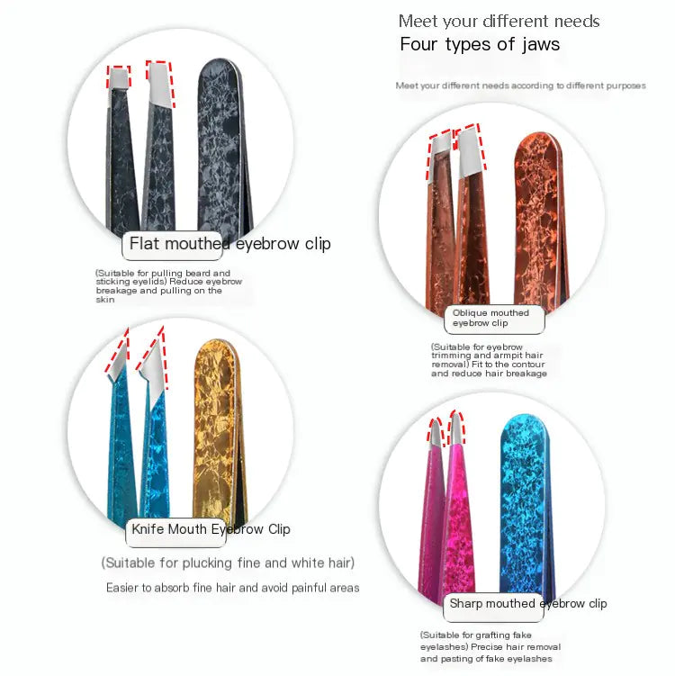 Double-Sided Stainless Steel Tweezers Beauty Set